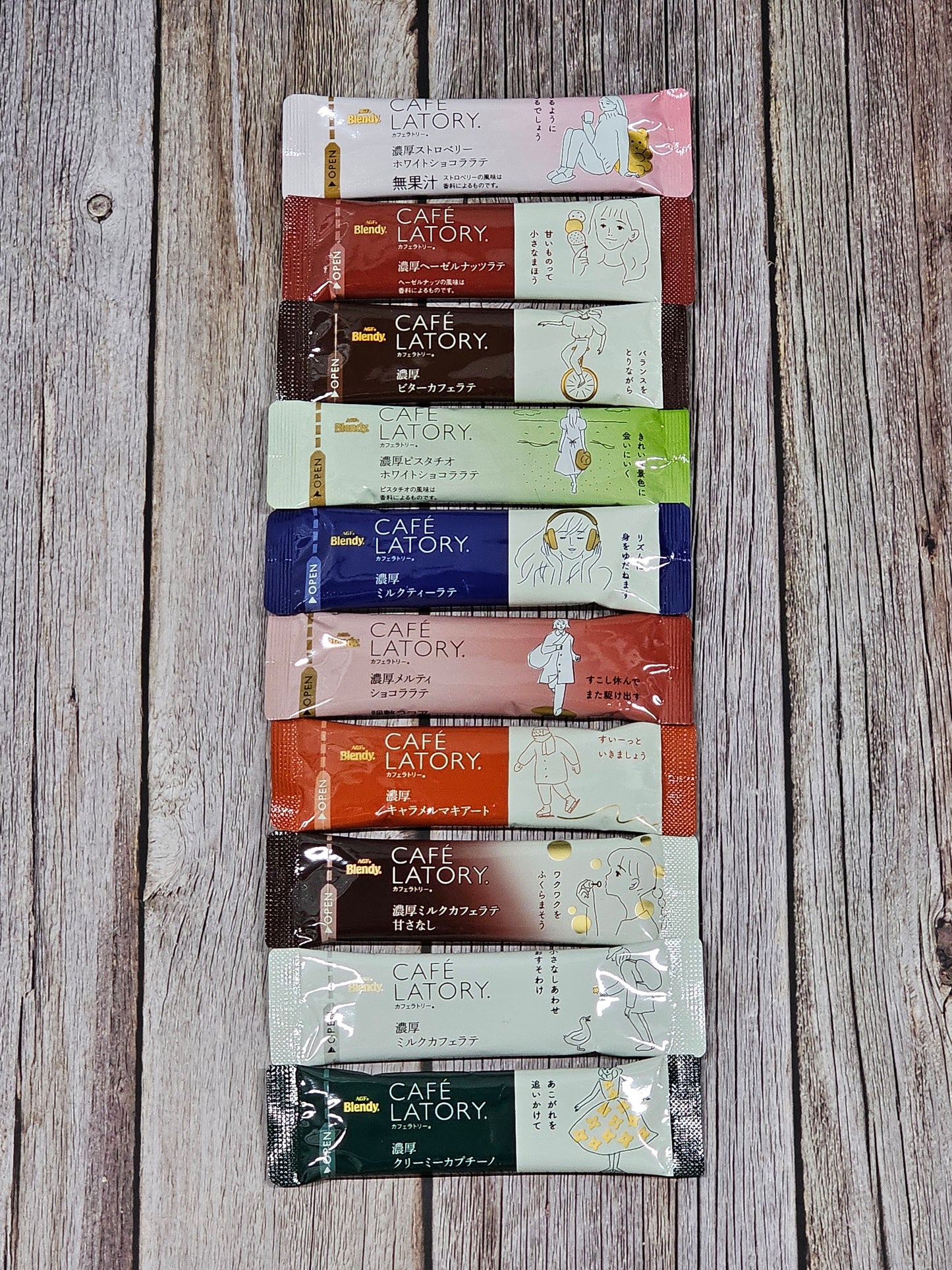 AGF Cafe Latory Stick, Rich Series, 10 Type Bundle [Japan]