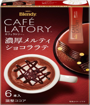 AGF Blendy Cafe Latte Sticks, Rich Melty Chocolate Latte (6 sticks) [Japan]