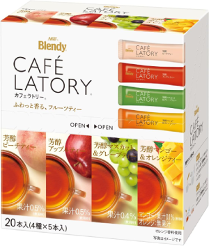 AGF Blendy Cafe Ratory Stick Fruit Tea Assortment (20 sticks) [Japan]