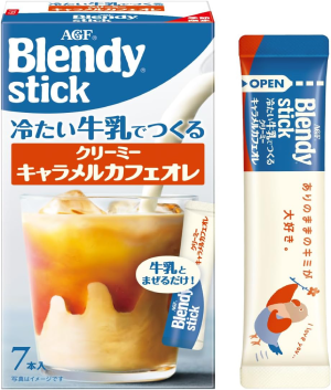 AGF Blendy Stick, Creamy Caramel Cafe au Lait Made with Cold Milk [Japan]