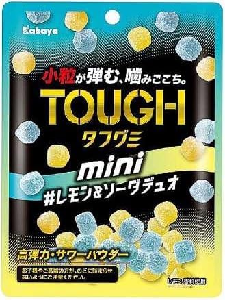 Kabaya Tough Gummy Mini Lemon & Soda Duo Protein & Energy Candy [Japan]