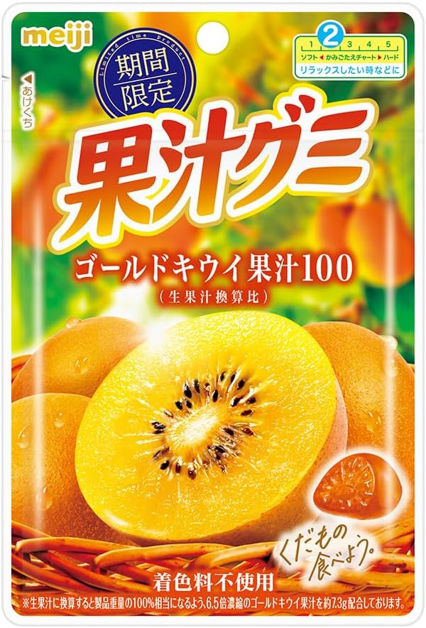 Meiji Juice Gummy Gold Kiwi Flavor [Japan]